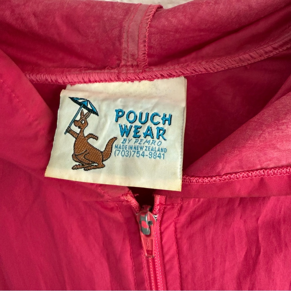 Vintage Rain Jacket Womens XL Pouch Wear Pink Oversized Lightweight 80s 90s - Picture 2 of 10
